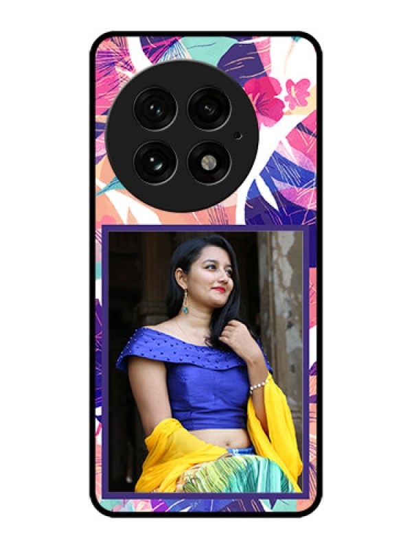 Custom OnePlus 13 5G Custom Metal Phone Case - Abstract Floral Design