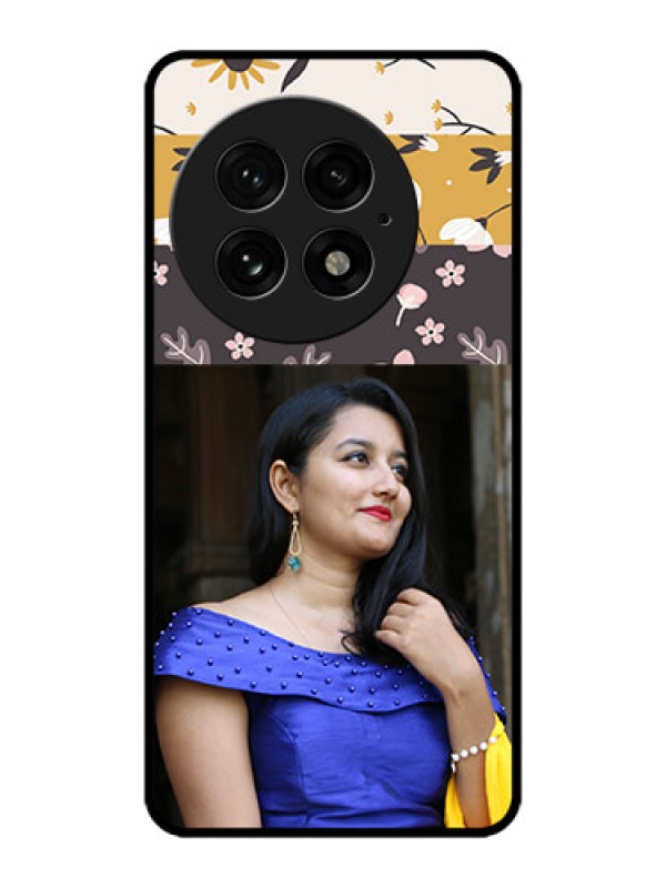 Custom OnePlus 13 5G Custom Metal Phone Case - Stylish Floral Design