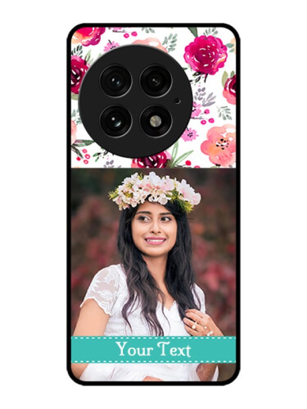 Custom OnePlus 13 5G Custom Metal Phone Case - Water Colors Floral Design