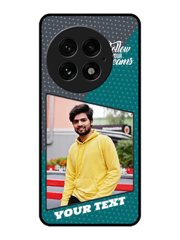 Custom OnePlus 13 5G Custom Metal Phone Case - Background Pattern Design With Quote