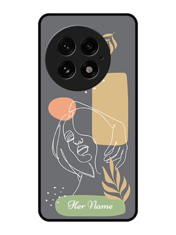 Custom OnePlus 13 5G Custom Metal Phone Case - Gazing Woman Line Art Design