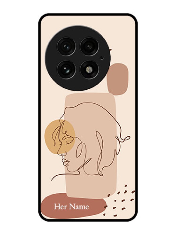 Custom OnePlus 13 5G Custom Metal Phone Case - Calm Woman Line Art Design