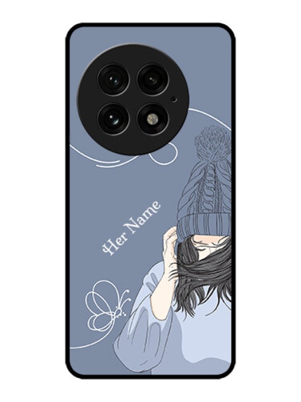 Custom OnePlus 13 5G Custom Metal Phone Case - Girl In Winter Outfit Design