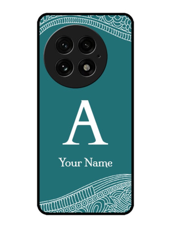 Custom OnePlus 13 5G Custom Metal Phone Case - Line Art Pattern With Custom Name Design