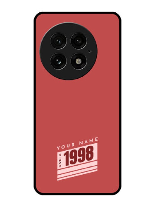 Custom OnePlus 13 5G Custom Metal Phone Case - Red Custom Year Of Birth Design