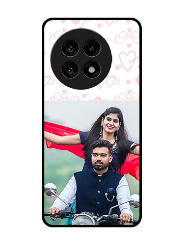 Custom OnePlus 13R 5G Custom Metal Phone Case - Pink Flying Heart Design