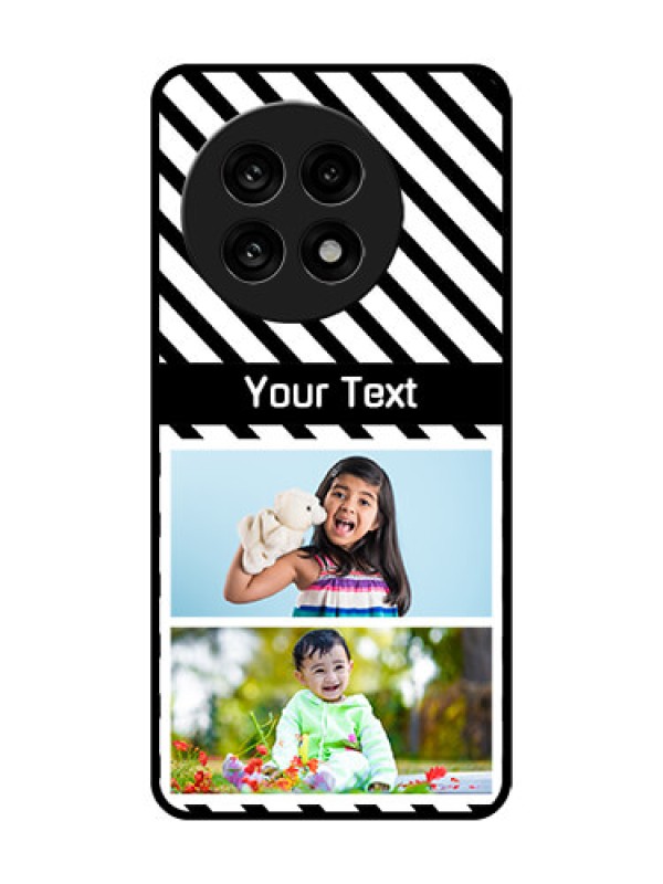 Custom OnePlus 13R 5G Custom Metal Phone Case - Black And White Stripes Design