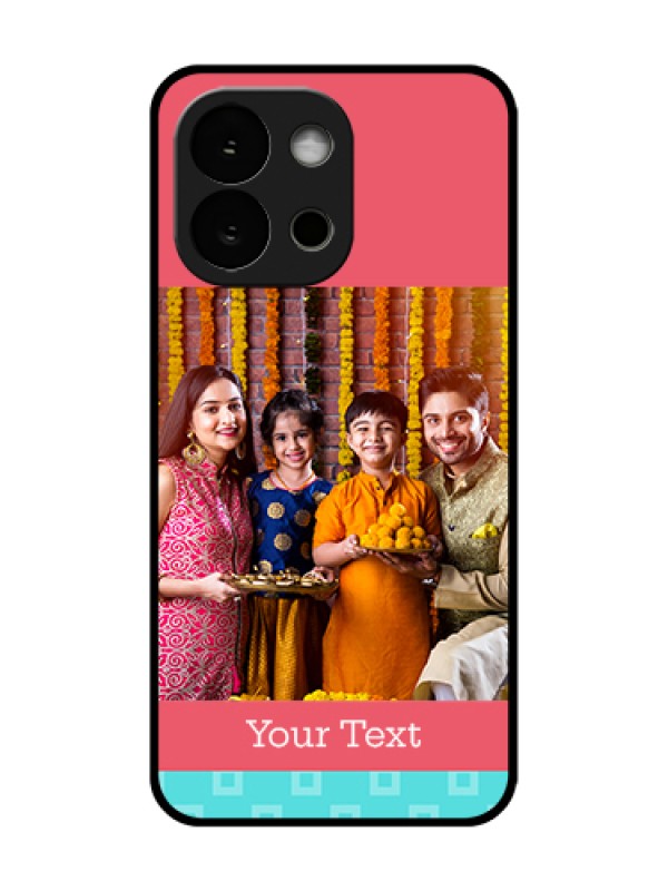 Custom OnePlus 13s 5G Custom Metal Phone Case - Peach & Blue Color Design