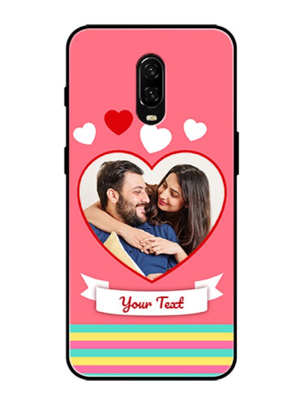 Custom OnePlus 6T Custom Metal Phone Case - Love Shapes Doodle Design