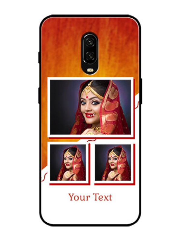 Custom OnePlus 6T Custom Metal Phone Case - Wedding Memories Design