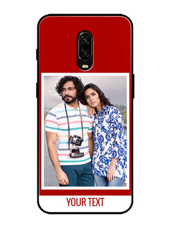 Custom OnePlus 6T Custom Metal Phone Case - Red Color Design