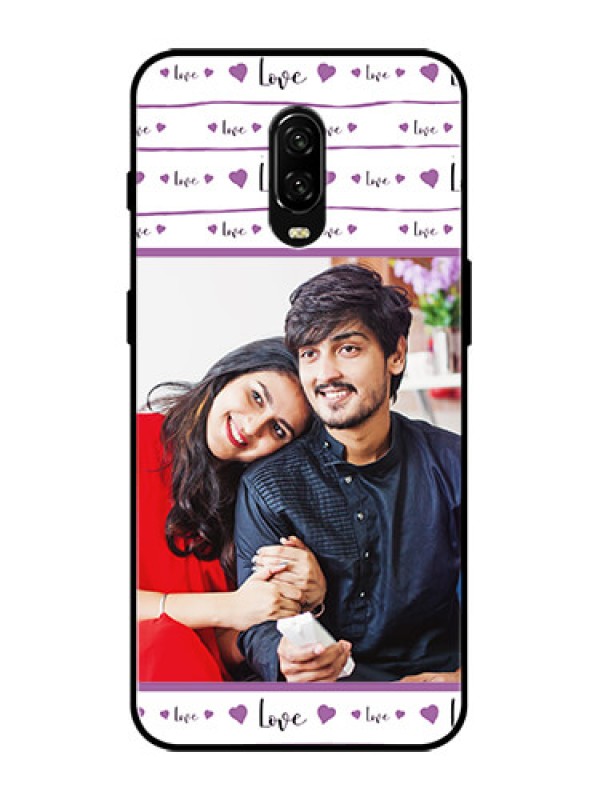 Custom OnePlus 6T Custom Metal Phone Case - Couples Heart Design