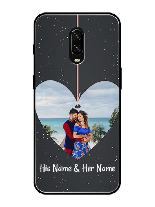 Custom OnePlus 6T Custom Metal Phone Case - Hanging Heart Design