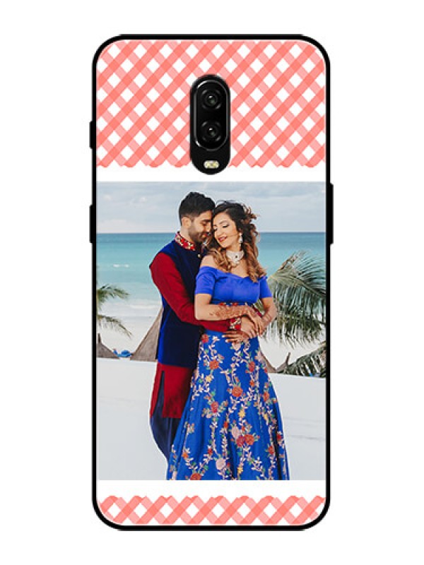 Custom OnePlus 6T Custom Metal Phone Case - Pink Pattern Design