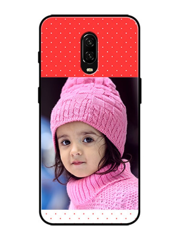 Custom OnePlus 6T Custom Metal Phone Case - Red Pattern Design