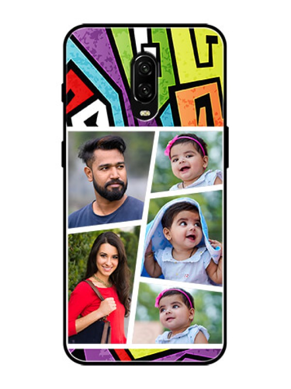 Custom OnePlus 6T Custom Metal Phone Case - Graffiti Pattern Design