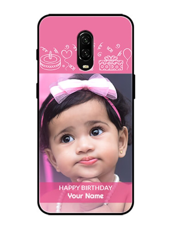 Custom OnePlus 6T Custom Metal Phone Case - With Birthday Line Art Design