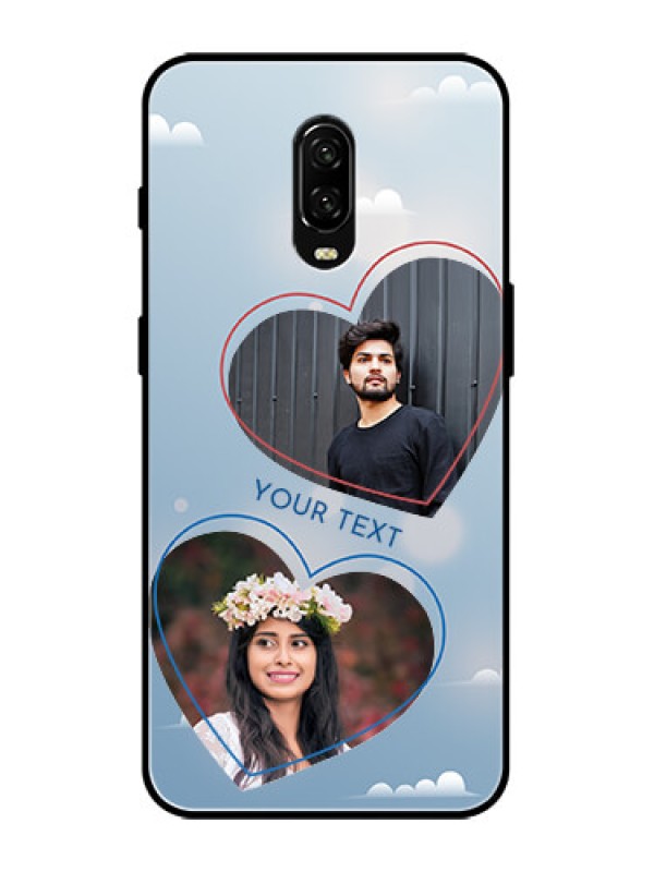 Custom OnePlus 6T Custom Metal Phone Case - Blue Color Couple Design