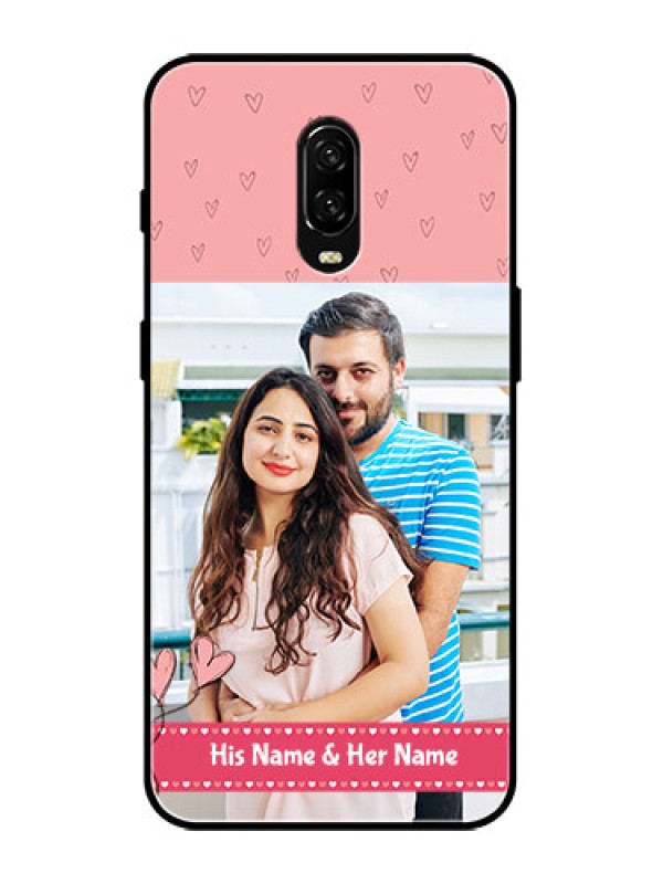 Custom OnePlus 6T Custom Metal Phone Case - Love Design Peach Color