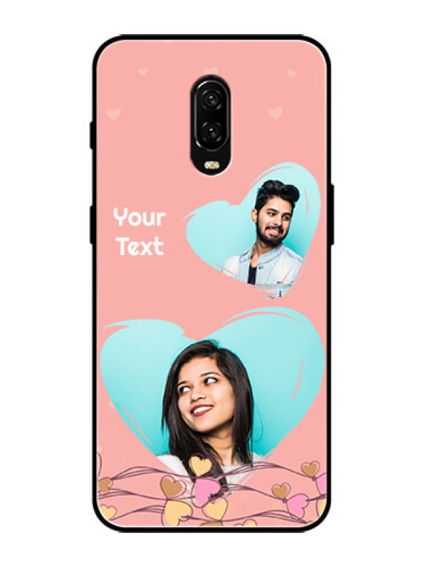 Custom OnePlus 6T Custom Metal Phone Case - Love Doodle Design