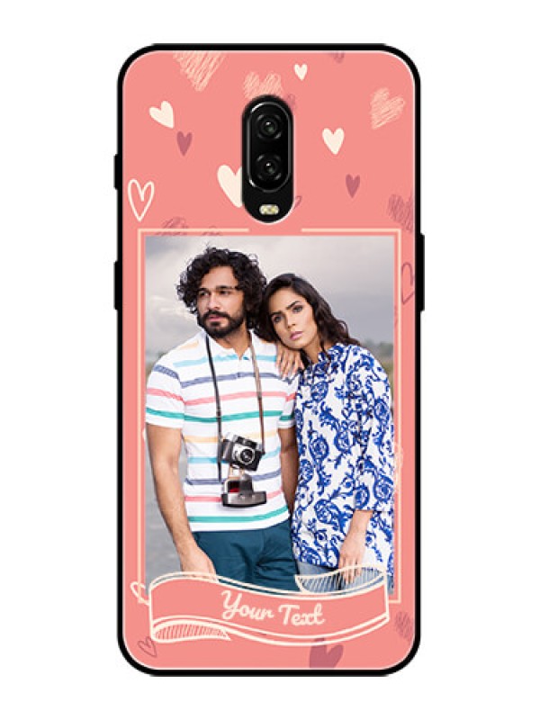 Custom OnePlus 6T Custom Metal Phone Case - Love Doodle Art Design