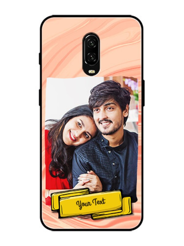 Custom OnePlus 6T Custom Metal Phone Case - Marble Texture Design