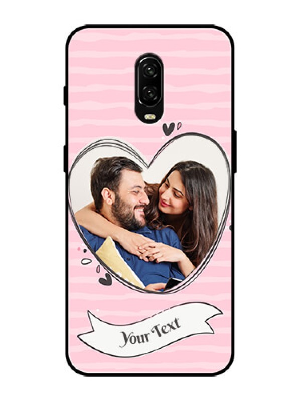 Custom OnePlus 6T Custom Metal Phone Case - Vintage Heart Design