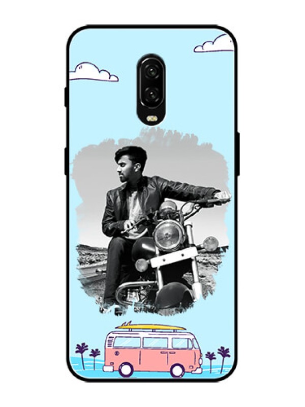 Custom OnePlus 6T Custom Metal Phone Case - Travel and Adventure Design