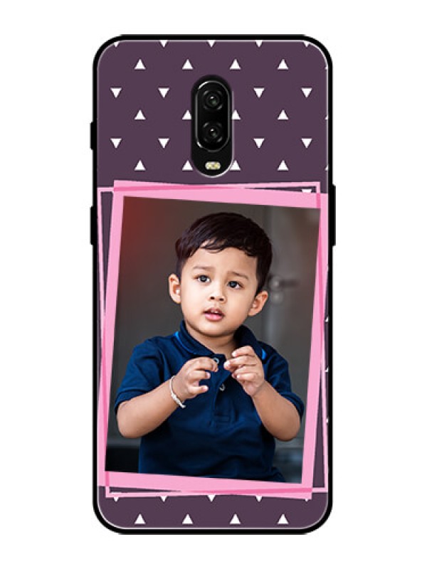 Custom OnePlus 6T Custom Metal Phone Case - Triangle Pattern Dotted Design