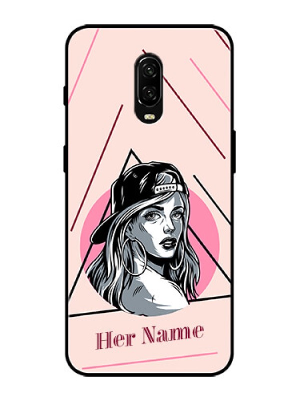 Custom OnePlus 6T Custom Metal Phone Case - Rockstar Girl Design