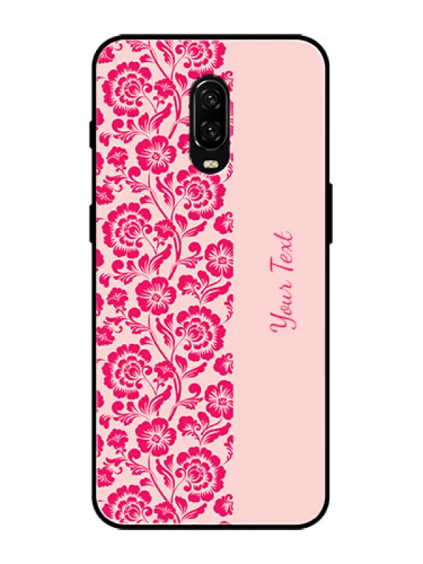 Custom OnePlus 6T Custom Metal Phone Case - Attractive Floral Pattern Design