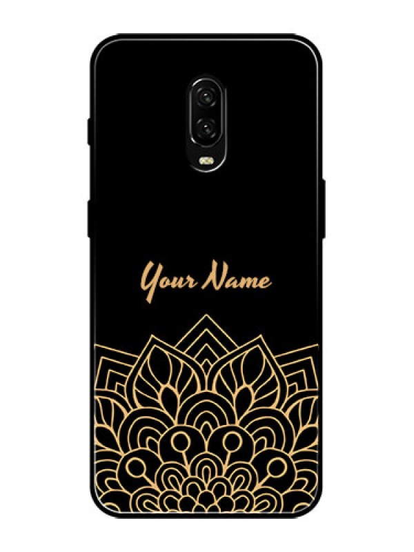 Custom OnePlus 6T Custom Metal Phone Case - Golden Mandala Design