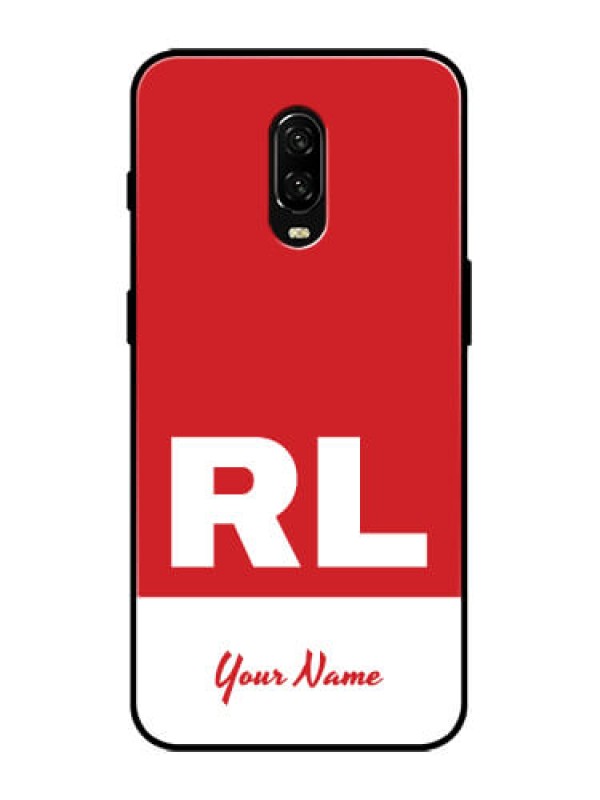 Custom OnePlus 6T Custom Metal Phone Case - Dual Tone Custom Text Design