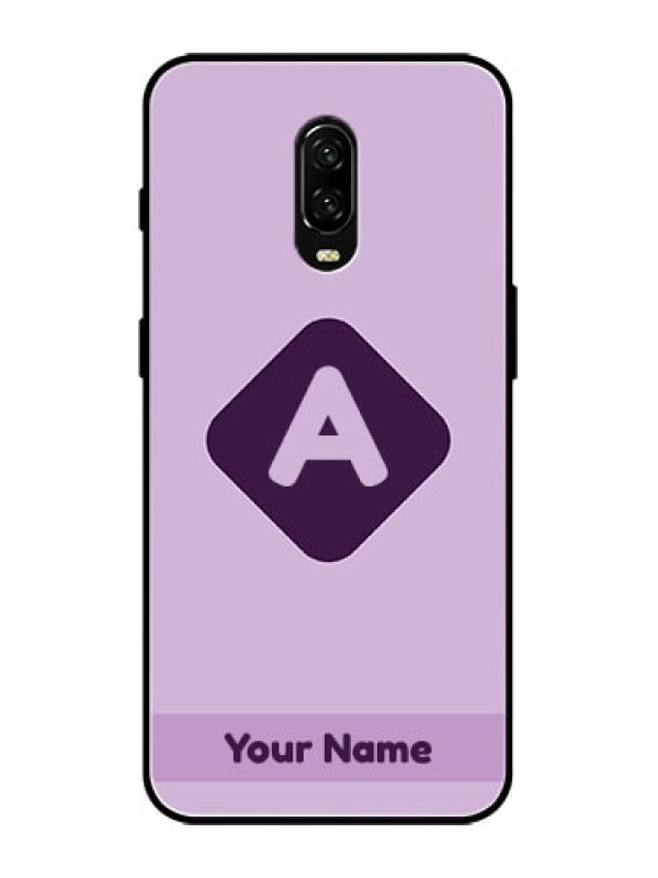Custom OnePlus 6T Custom Metal Phone Case - Custom Letter In Curved Badge Design