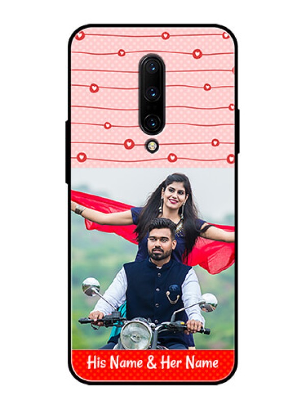 Custom OnePlus 7 Pro Custom Metal Phone CaseRed Pattern Case Design