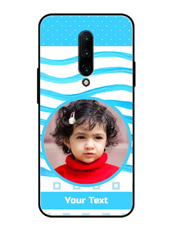 Custom OnePlus 7 Pro Custom Metal Phone CaseSimple Blue Case Design