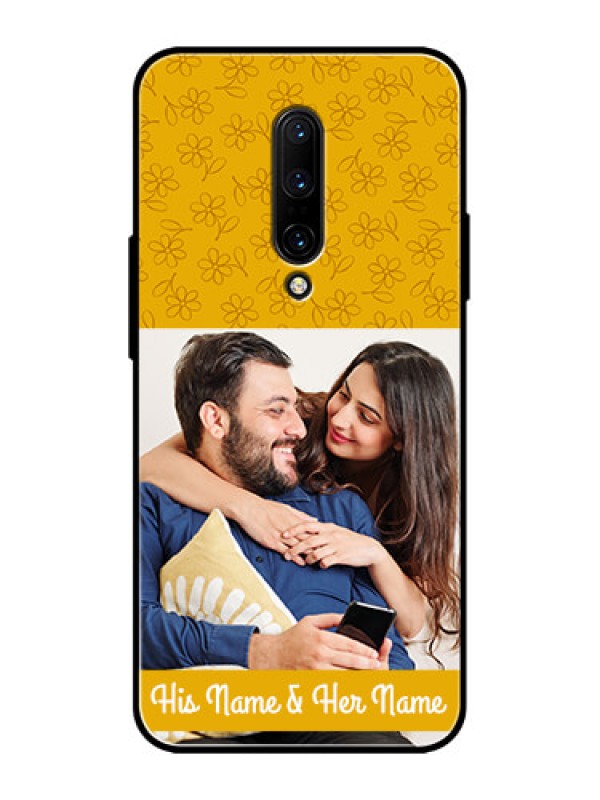 Custom OnePlus 7 Pro Custom Metal Phone CaseYellow Floral Design