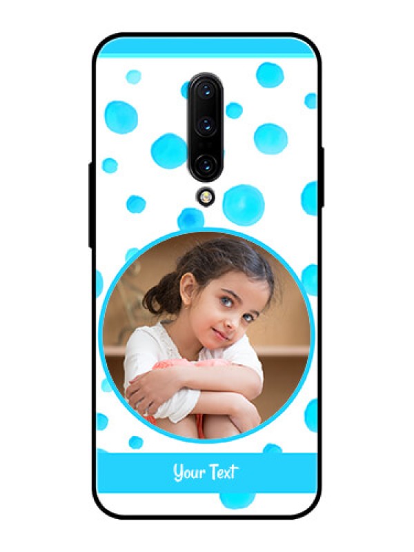 Custom OnePlus 7 Pro Custom Metal Phone CaseBlue Bubbles Pattern Design