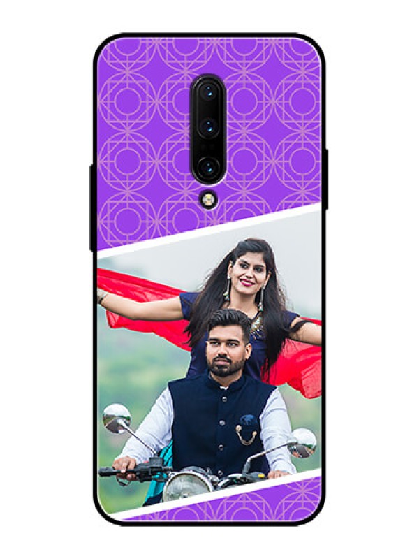 Custom OnePlus 7 Pro Custom Metal Phone CaseViolet Color Pattern Design