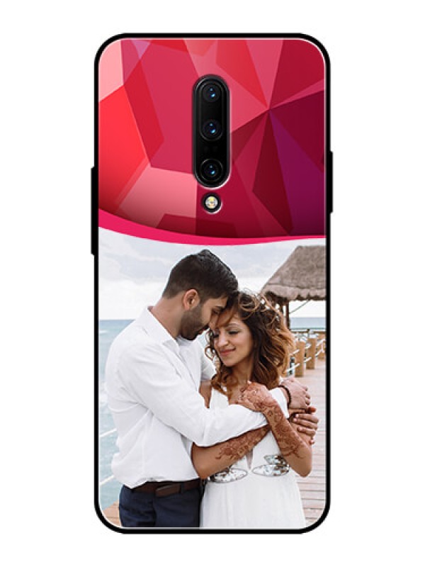 Custom OnePlus 7 Pro Custom Metal Phone CaseRed Abstract Design