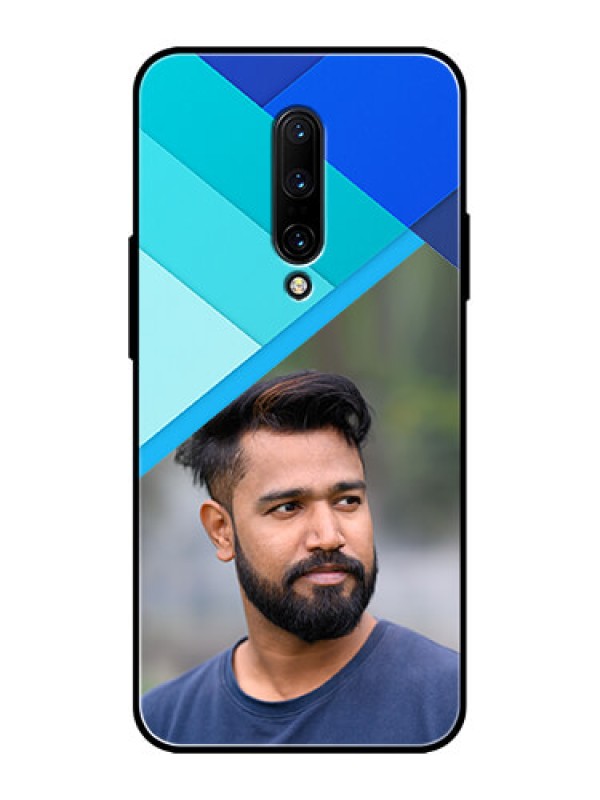 Custom OnePlus 7 Pro Custom Metal Phone CaseBlue Pattern Design