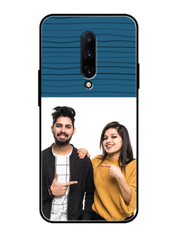 Custom OnePlus 7 Pro Custom Metal Phone CaseBlue Pattern Cover Design