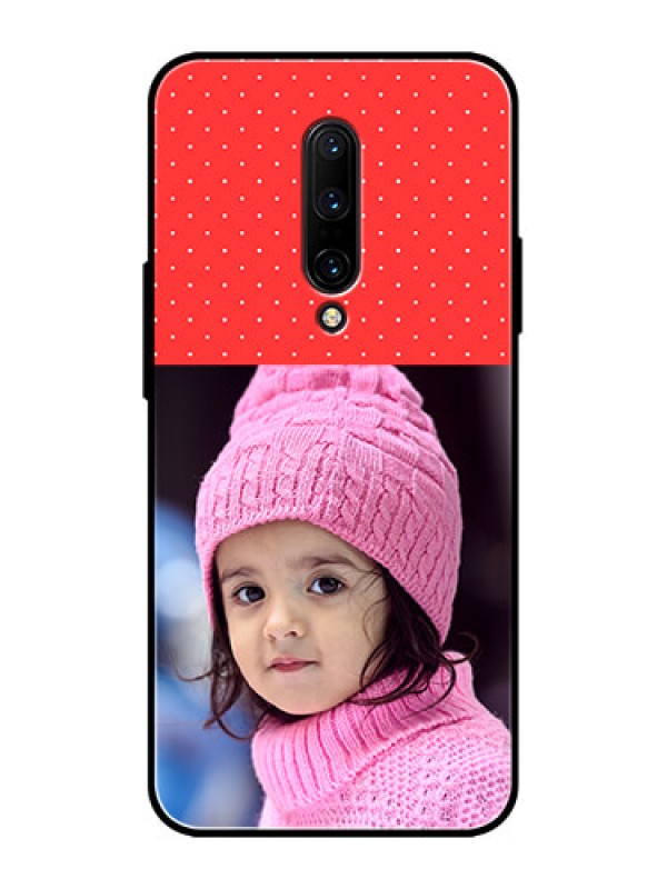 Custom OnePlus 7 Pro Custom Metal Phone CaseRed Pattern Design