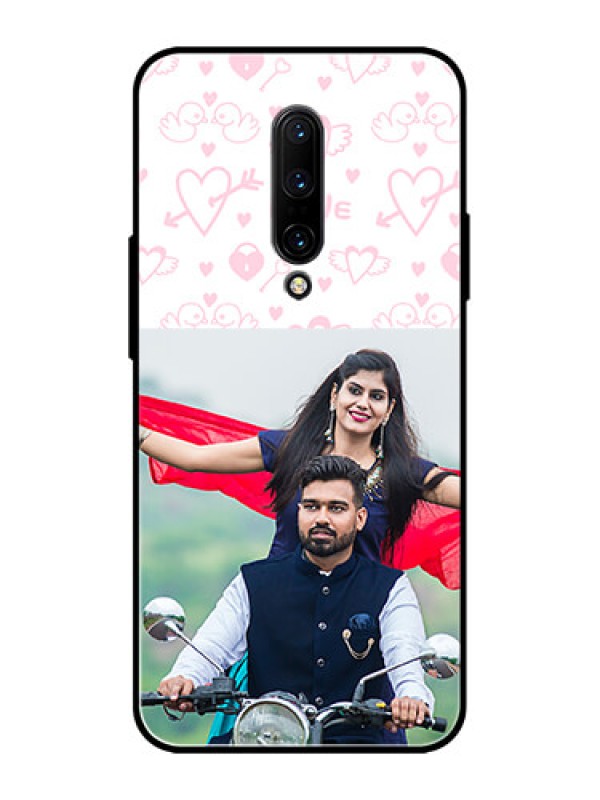 Custom OnePlus 7 Pro Custom Metal Phone CasePink Flying Heart Design