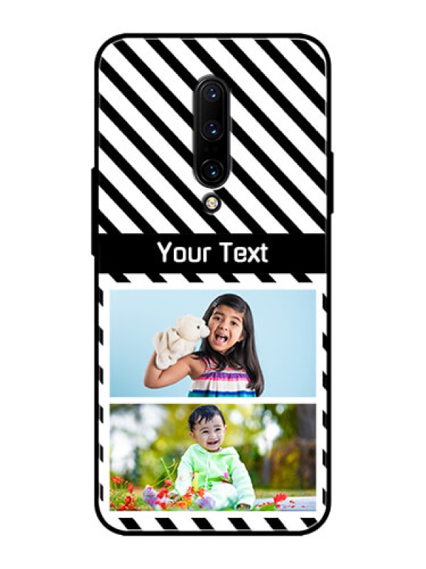 Custom OnePlus 7 Pro Custom Metal Phone CaseBlack And White Stripes Design