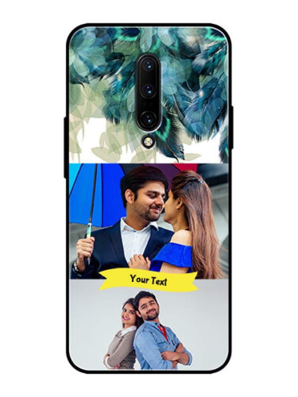 Custom OnePlus 7 Pro Custom Metal Phone CaseImage With Boho Peacock Feather Design