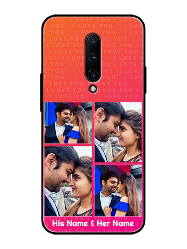 Custom OnePlus 7 Pro Custom Metal Phone CaseI Love You Pink Design