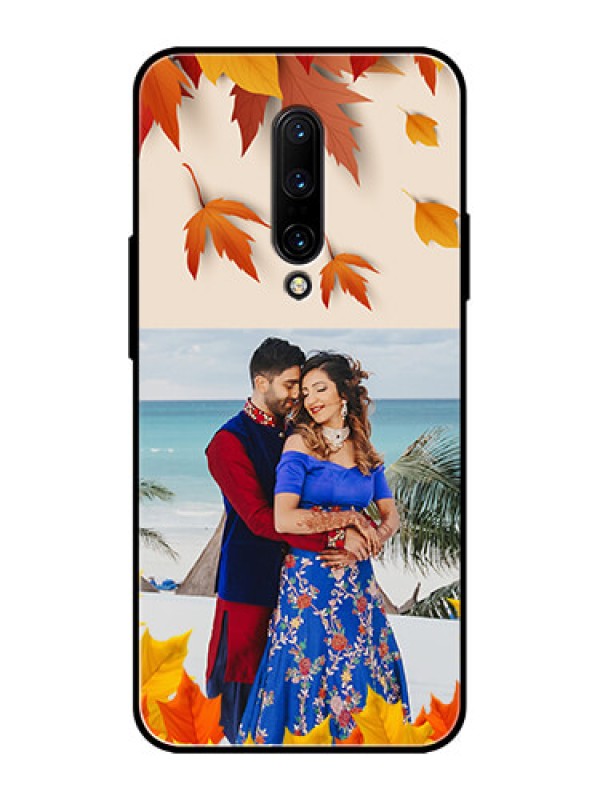 Custom OnePlus 7 Pro Custom Metal Phone CaseAutumn Maple Leaves Design