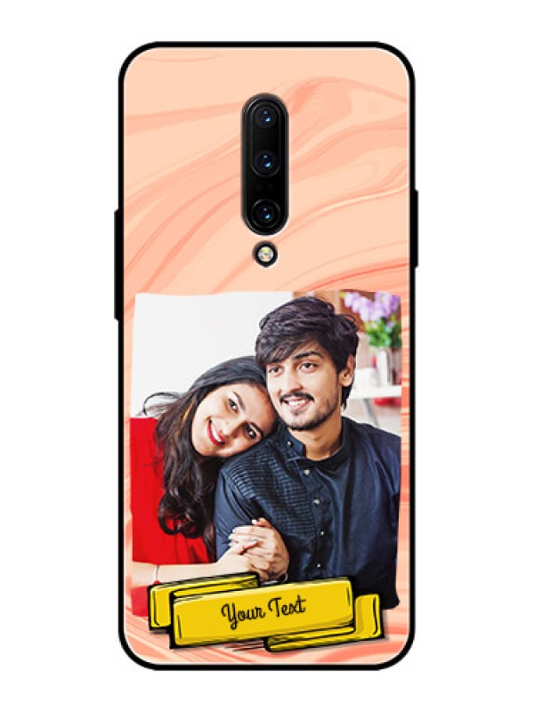 Custom OnePlus 7 Pro Custom Metal Phone CaseMarble Texture Design