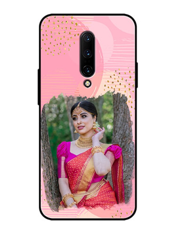 Custom OnePlus 7 Pro Custom Metal Phone CaseGold Glitter Splash Design